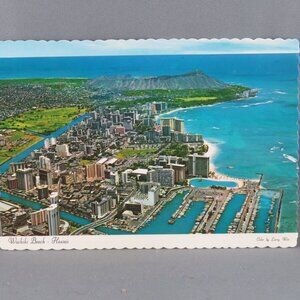 Vintage Postcard - Waikiki Beach Hawaii Aerial Photograph - Dexter Press